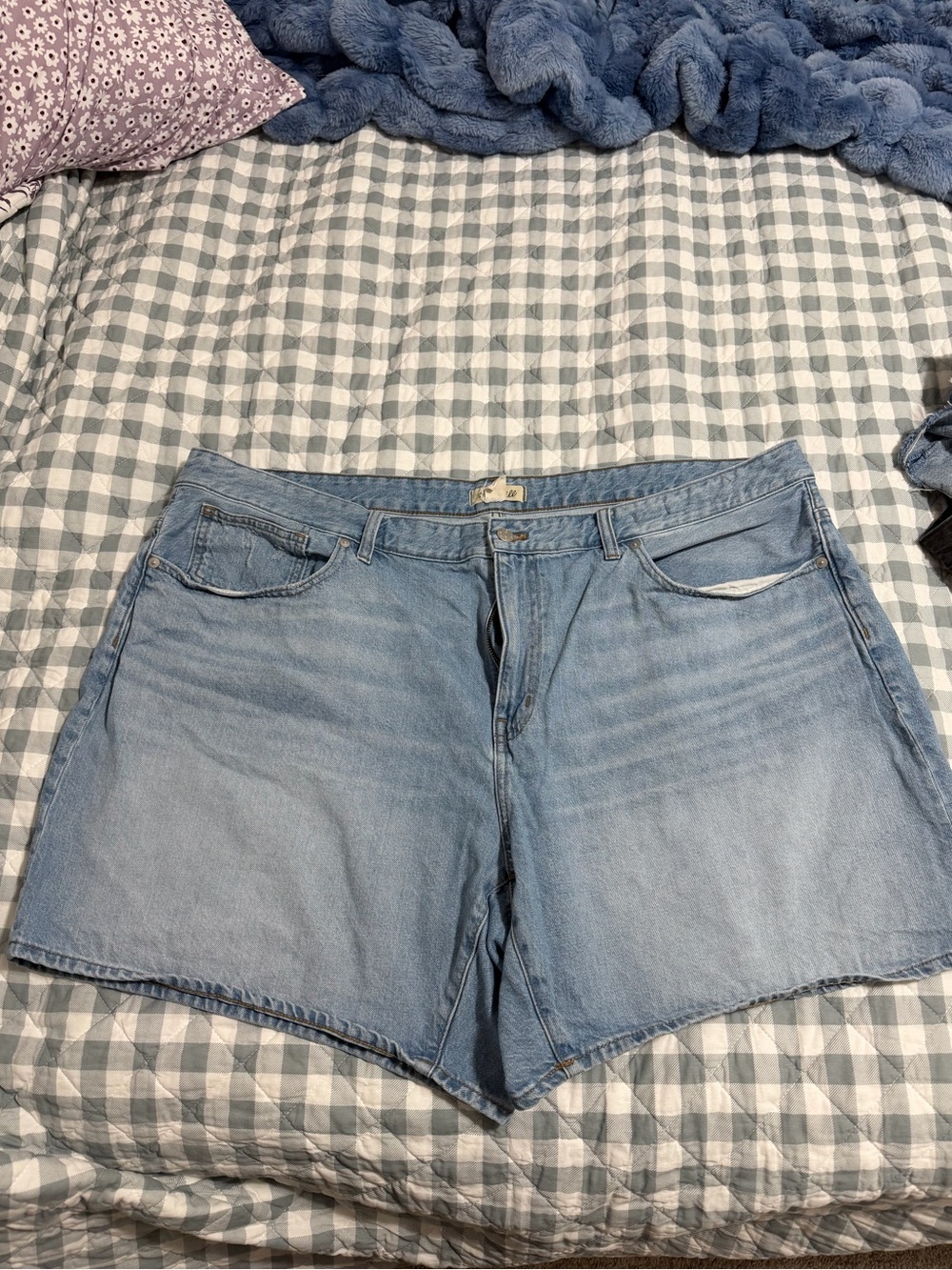 Madewell Light Blue High-Rise Denim Shorts